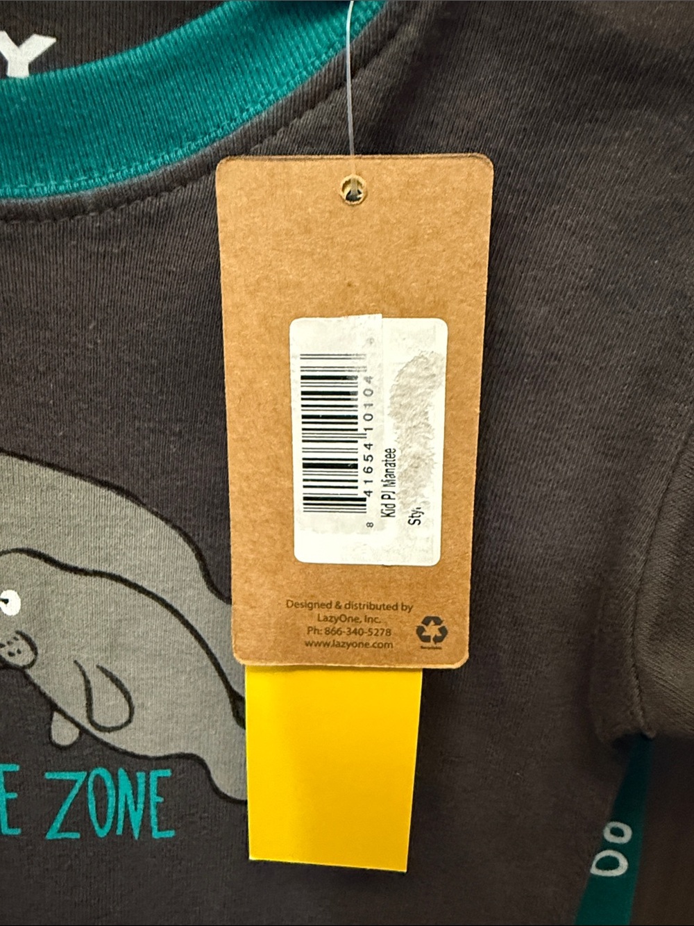 Lazy One Kids Manatee Pajama Set - Teal & Gray - Picture 2 of 5